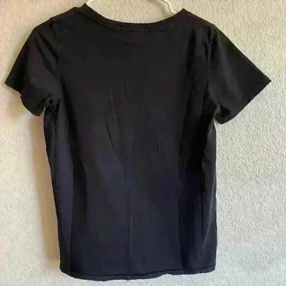 n: philanthropy Harlow Distressed BFF Tee 100% Cotton Black NWT Women size XS - Picture 2 of 4